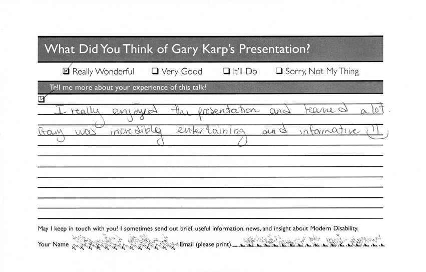 I really enjoyed the presentation and learned a lot. Gary was incredibly entertaining and informative.